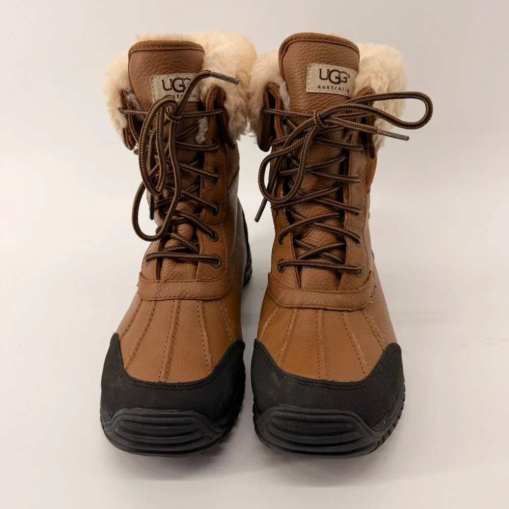 UGG Adirondack II Mens 10 Brown Leather Sheepskin Waterproof Winter Boots 5469